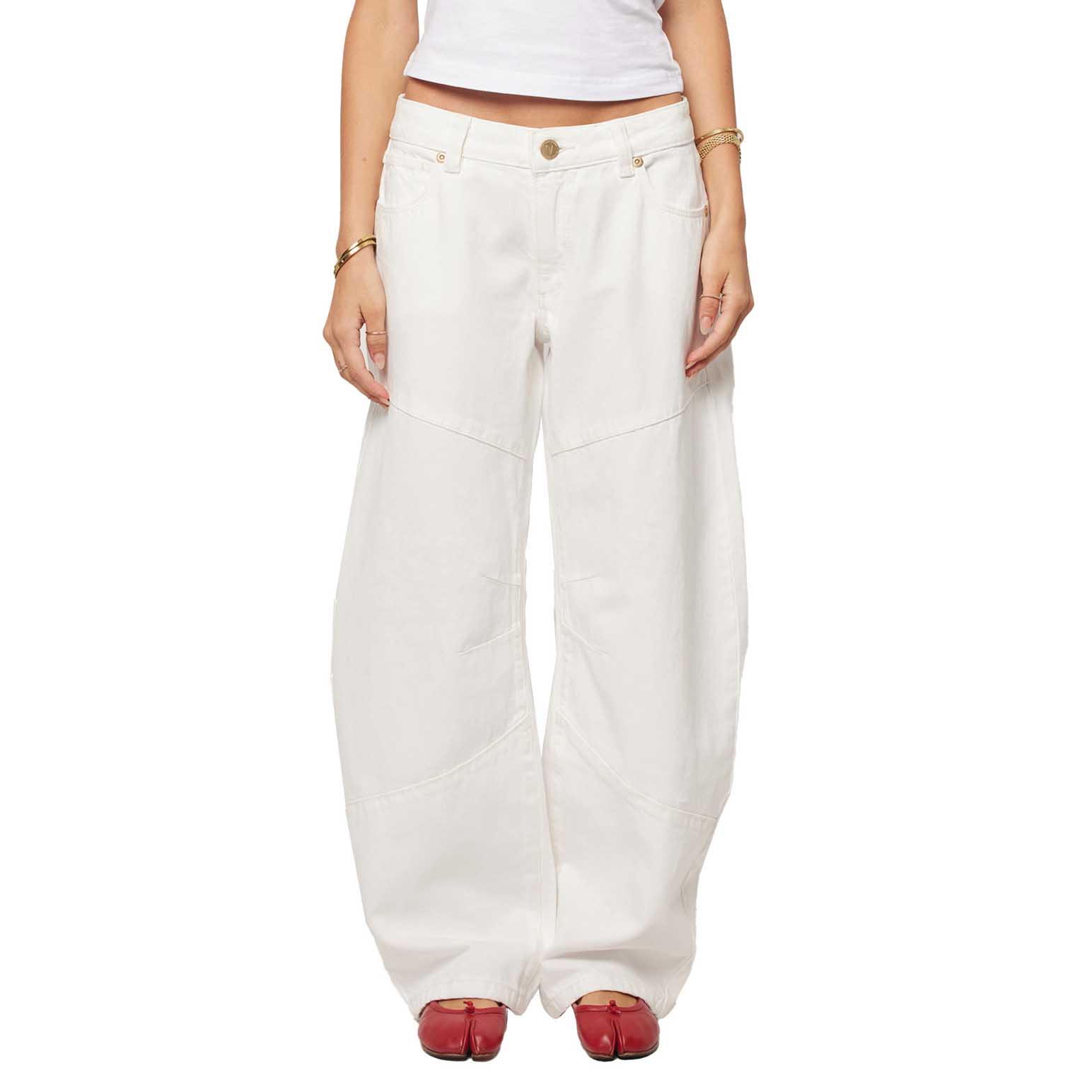 Abrand 99 Barrel Jean White Gold